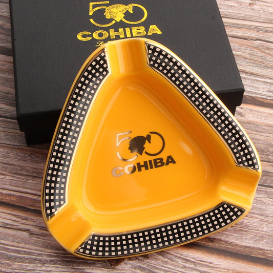 COHIBA Cigar Gadgets Home Cigar Ashtray Portable Ceramic 3 Cigars Ash Tray Tobacco Cigarette Ashtrays Holder