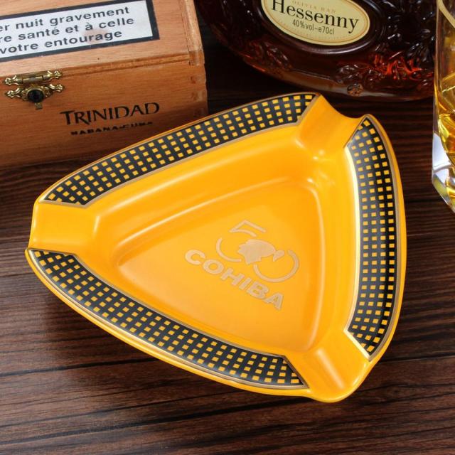 COHIBA Cigar Gadgets Home Cigar Ashtray Portable Ceramic 3 Cigars Ash Tray Tobacco Cigarette Ashtrays Holder