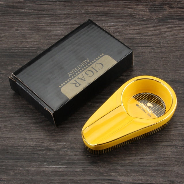 COHIBA Cigar Gadgets Home Cigar Ashtray Portable Ceramic 3 Cigars Ash Tray Tobacco Cigarette Ashtrays Holder